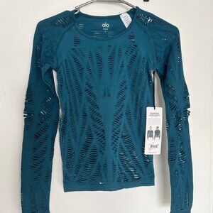 Alo Yoga Wanderer Long Sleeve Top Legion Blue